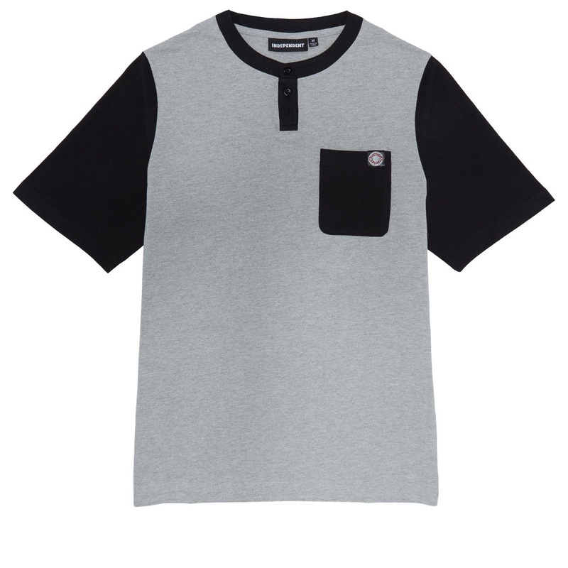 Independent BTG Label Henley Shirt – Heather Grey/Black