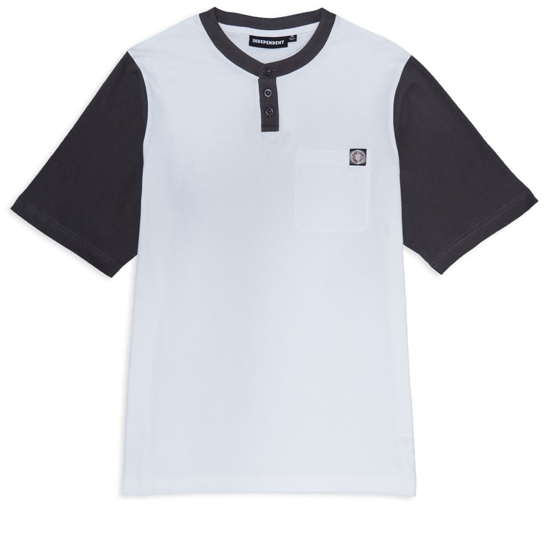 Independent BTG Label Henley Shirt – White/Charcoal