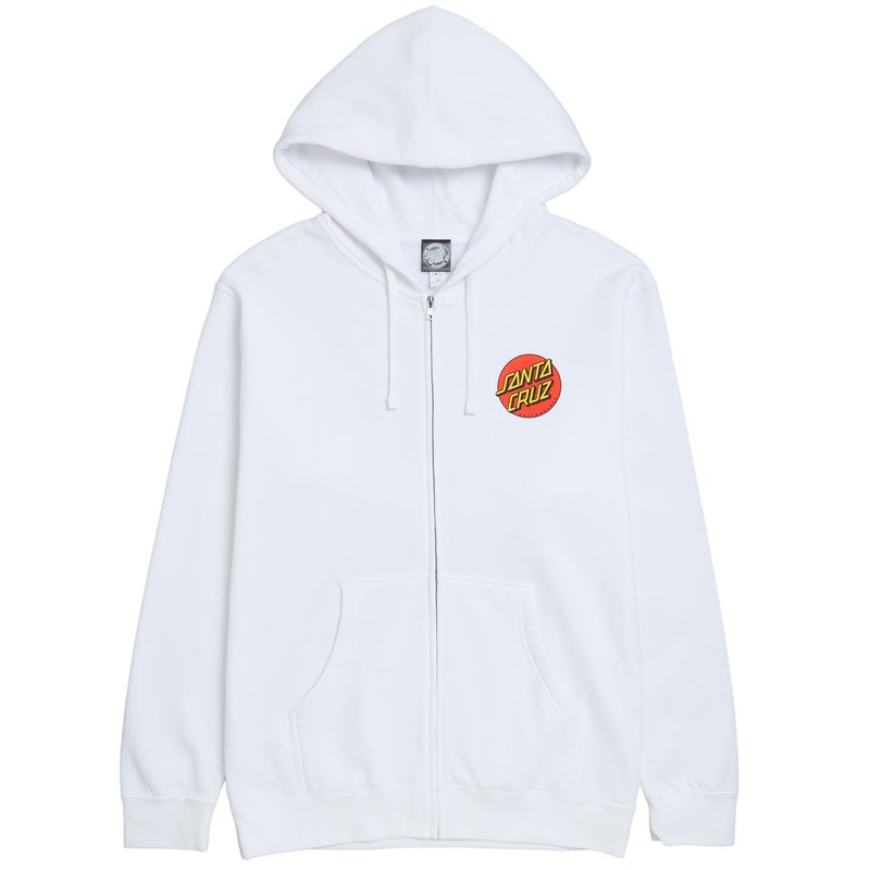 Santa Cruz Womens Classic Dot Zip Up Hoodie – White