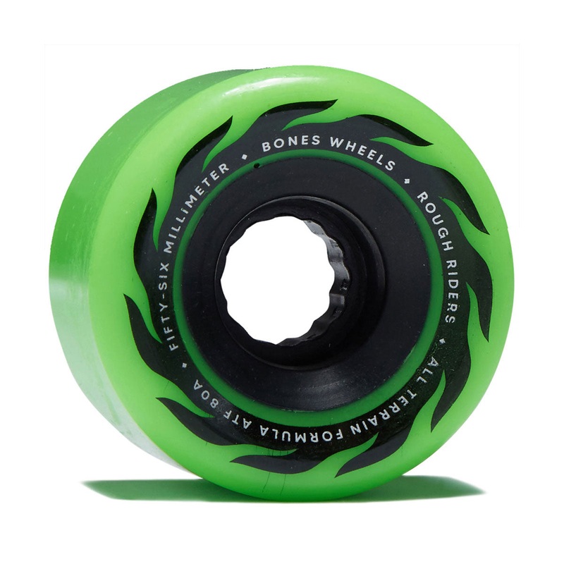 Bones ATF Rough Riders Eternal Flame 80a Skateboard Wheels – Green – 56mm