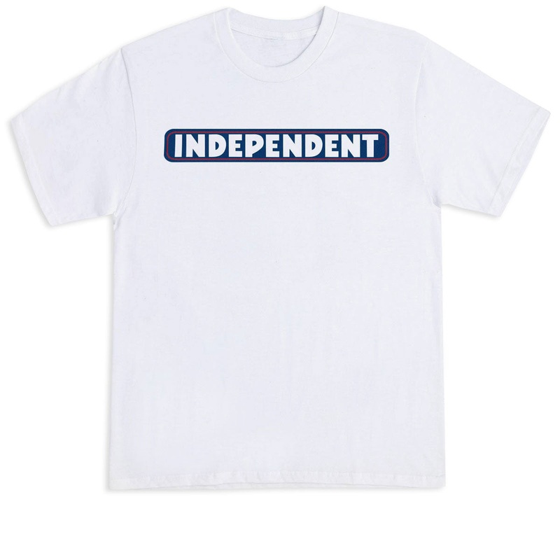 Independent Bar Logo T-Shirt – White/Blue