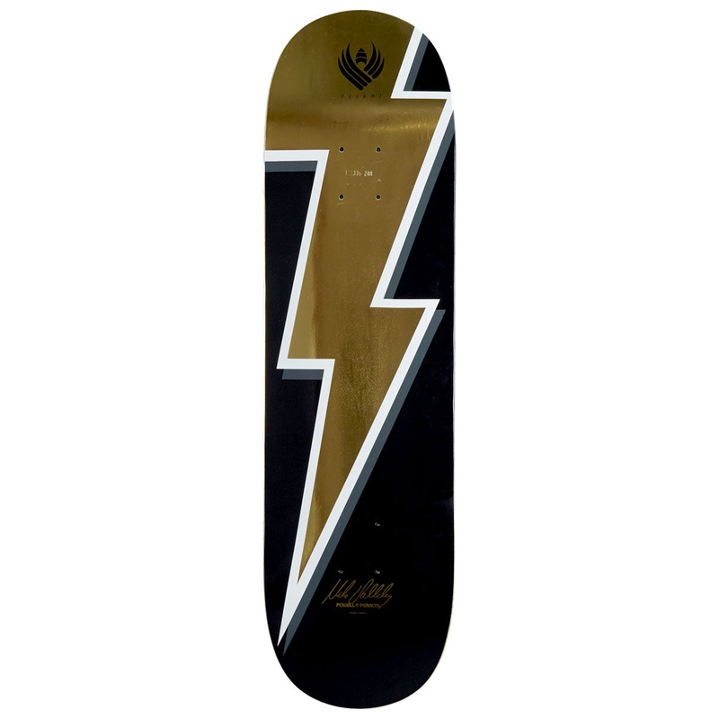 Powell-Peralta Flight Mike Vallely Lightning Bolt Skateboard Deck – Gold Foil – 8.50