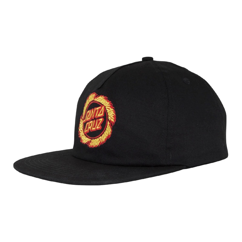 Santa Cruz Flame Ringed Dot Snapback Hat – Black