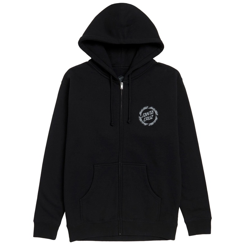 Santa Cruz Flame Ringed Dot Zip Hoodie – Black