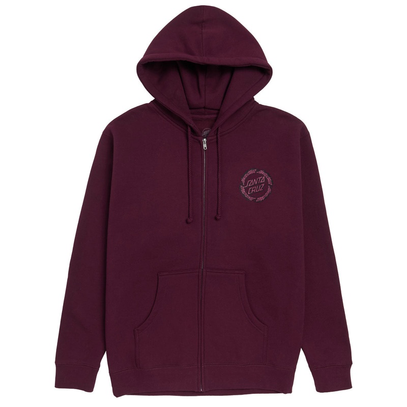Santa Cruz Flame Ringed Dot Zip Hoodie – Maroon