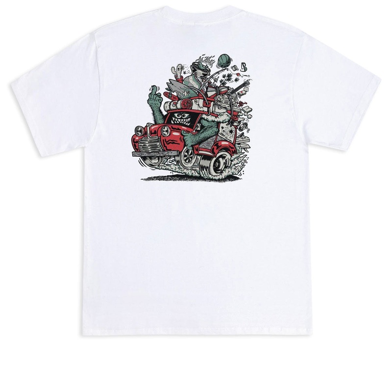 Santa Cruz Johnson Beast Wagon Stripes T-Shirt – White