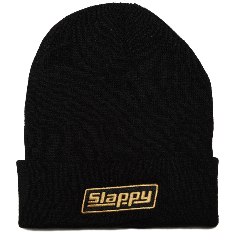 Slappy OG Logo Roll Up Beanie – Black