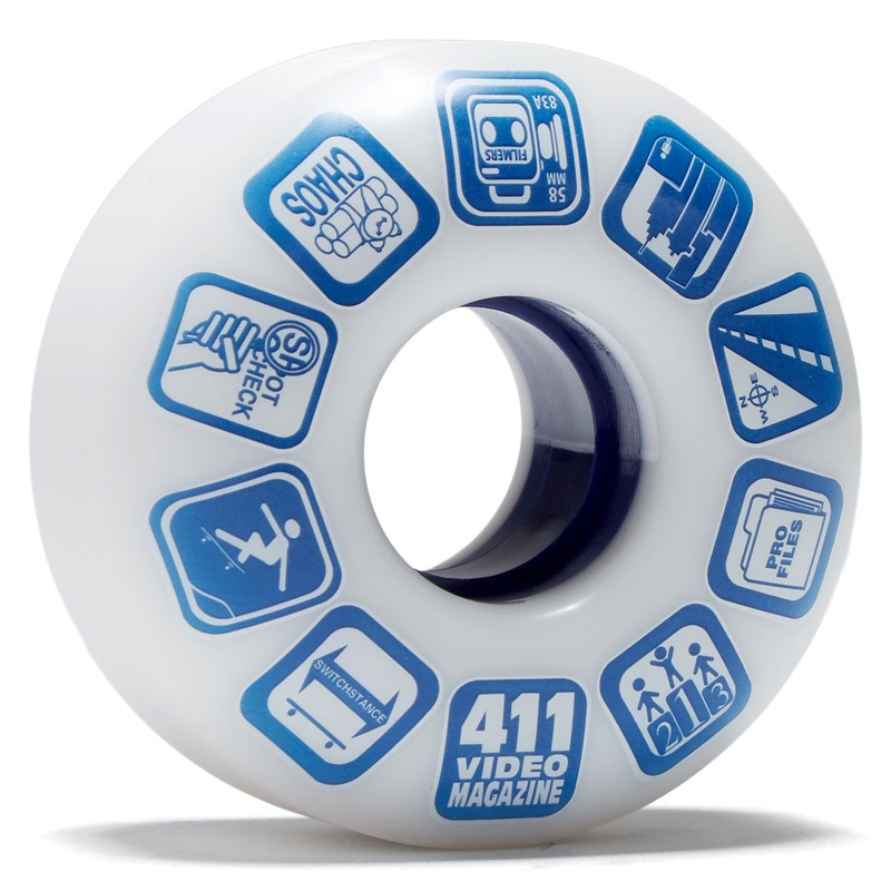 411 Filmer 83a Skateboard Wheels – White – 58mm
