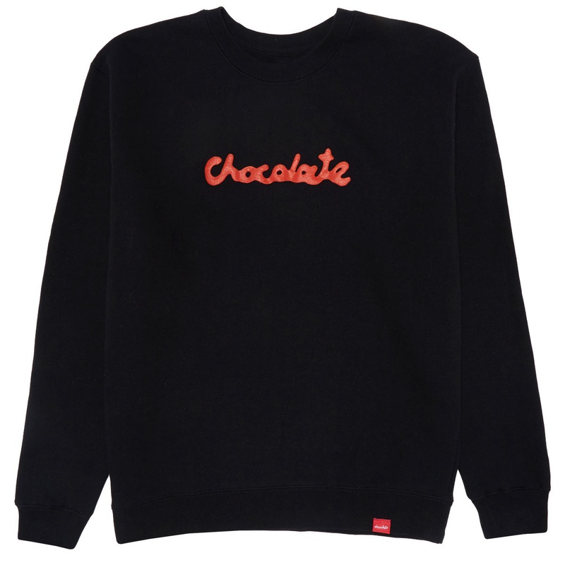 Chocolate Drip Script Crewneck Sweatshirt – Black