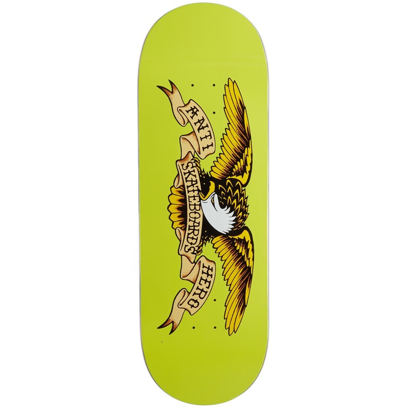 Anti-Hero Team Shaped Eagle Horse Pill Skateboard Deck – Yellow – 10.00