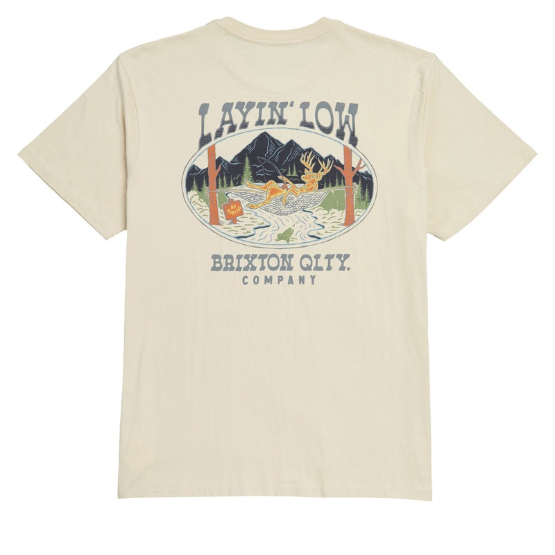 Brixton Layin Low T-Shirt – Cream