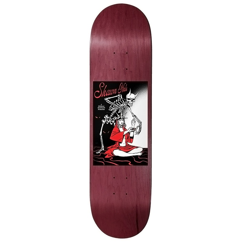 Birdhouse Shawn Hale Life Gives Death Skateboard Deck – Burgundy Veneer Stain – 8.50
