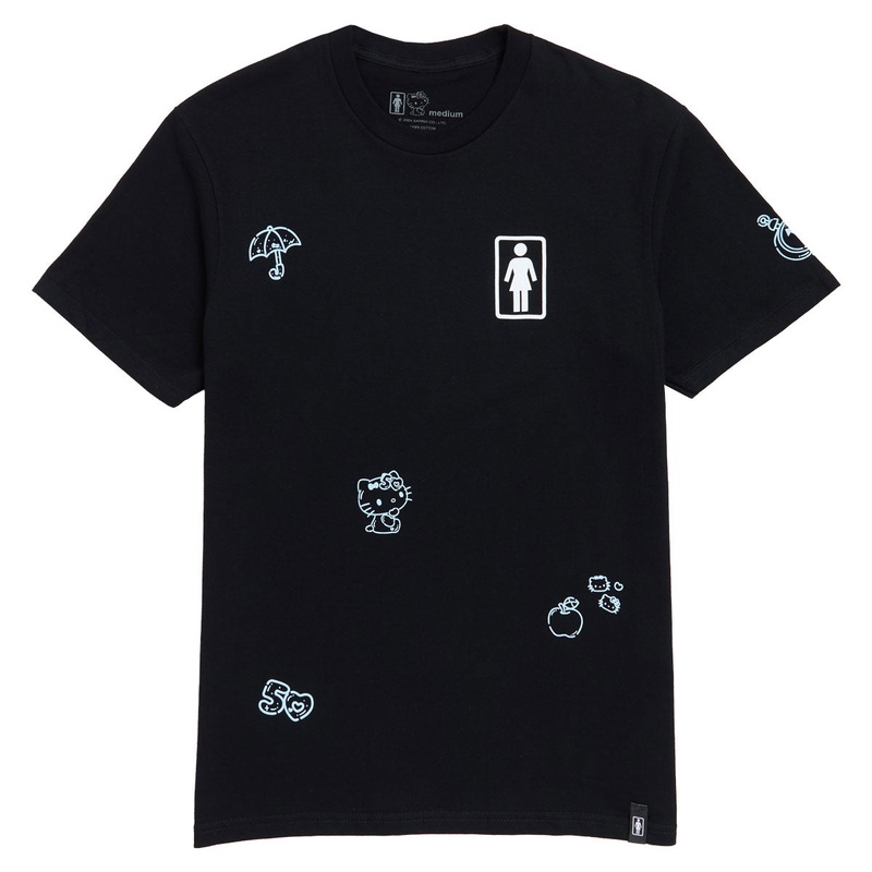 Girl x Hello Kitty All Over T-Shirt – Black