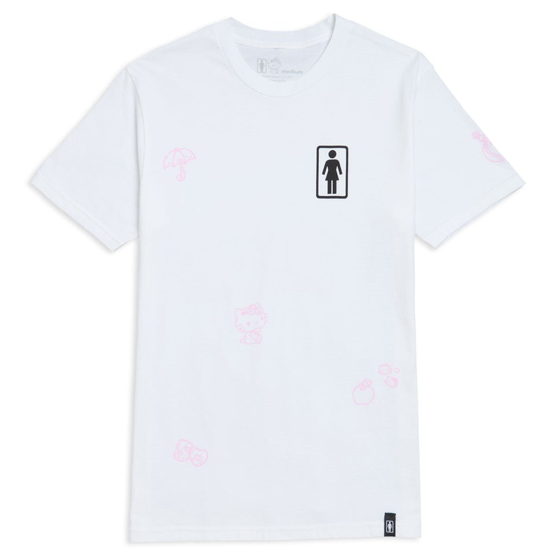 Girl x Hello Kitty All Over T-Shirt – White