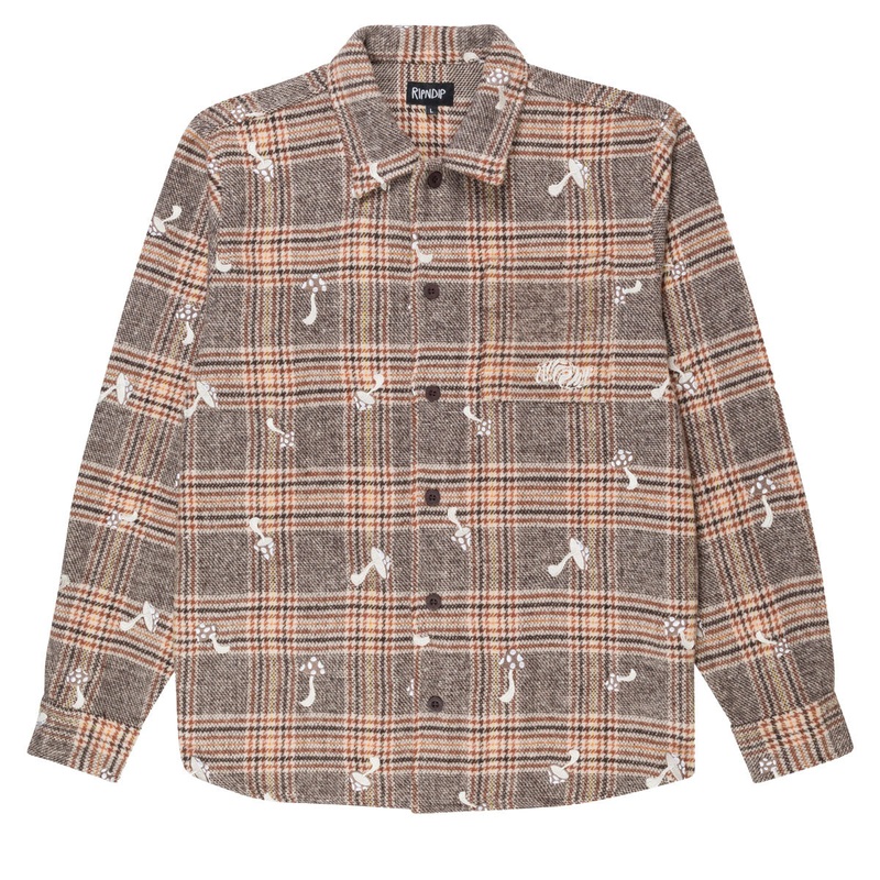 RIPNDIP Euphoria Button Up Plaid Jacket – Brown Plaid