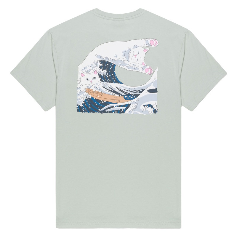 RIPNDIP Great Wave T-Shirt – Sage Grey