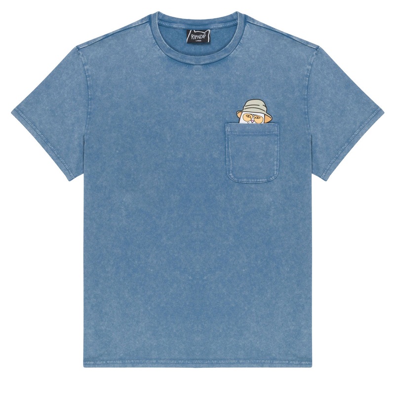 RIPNDIP Nermal S Thompson Pocket T-Shirt – Slate Mineral Wash