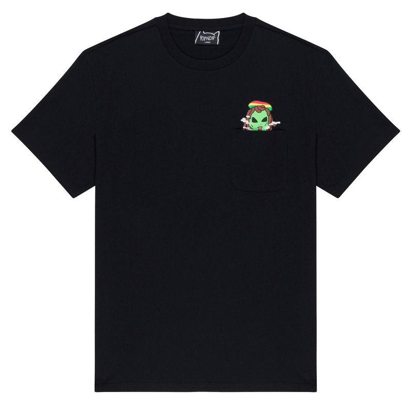 RIPNDIP Smoking Rasta Alien Pocket T-Shirt – Black
