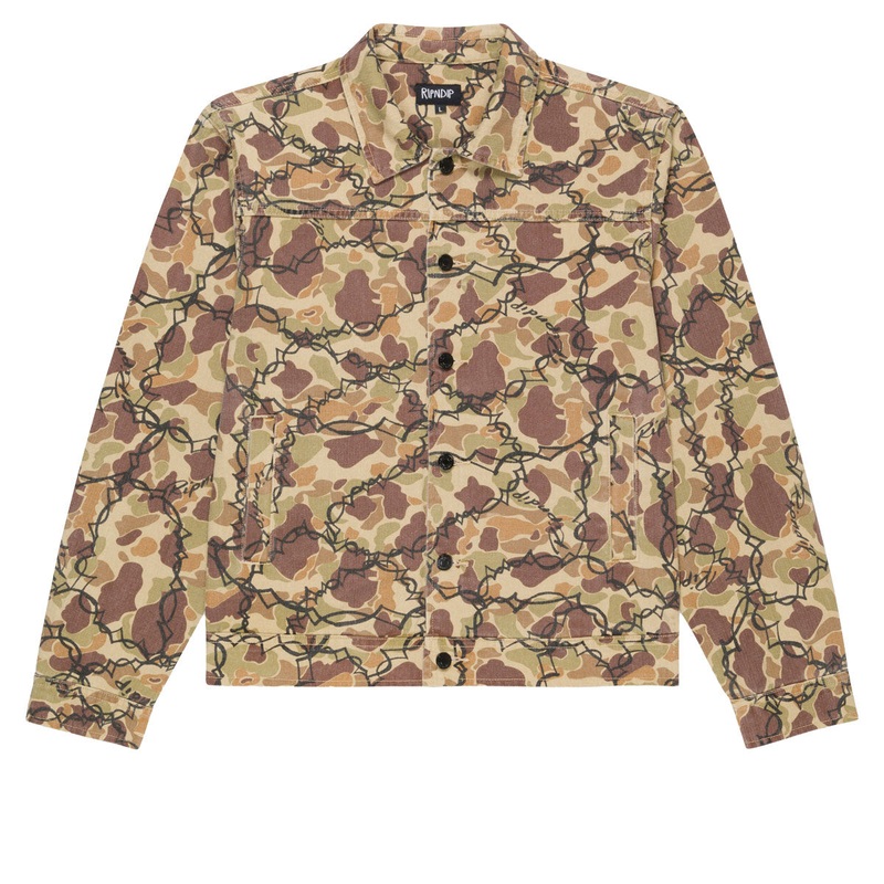 RIPNDIP Wired Button Up Jacket – Tan Camo