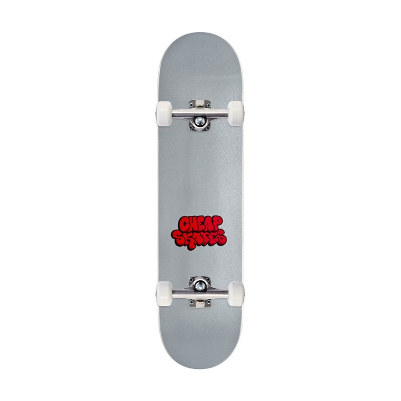 CCS Cheap Skates Tag Glitter Mini Skateboard Complete – White – 7.00