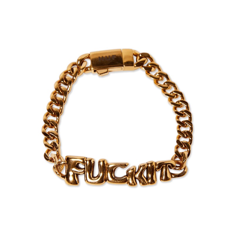 HUF Fuck It Warped Id Bracelet Accessories – Gold