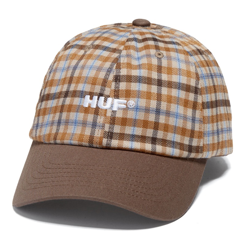 HUF Shadow Plaid 6 Panel Cv Hat – Brown