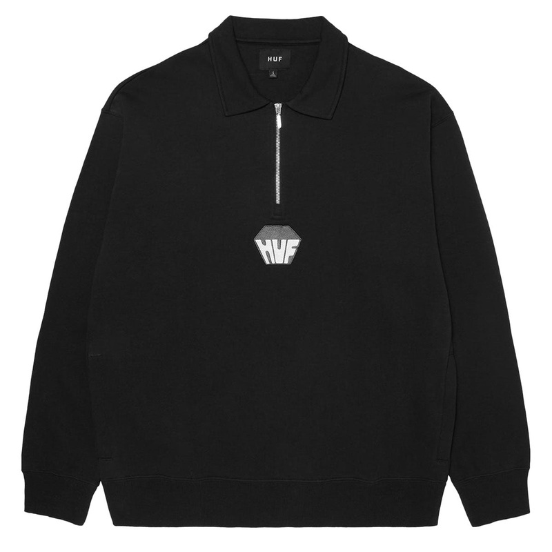 HUF Big Block /4 Zip French Terry Sweatshirt – Black