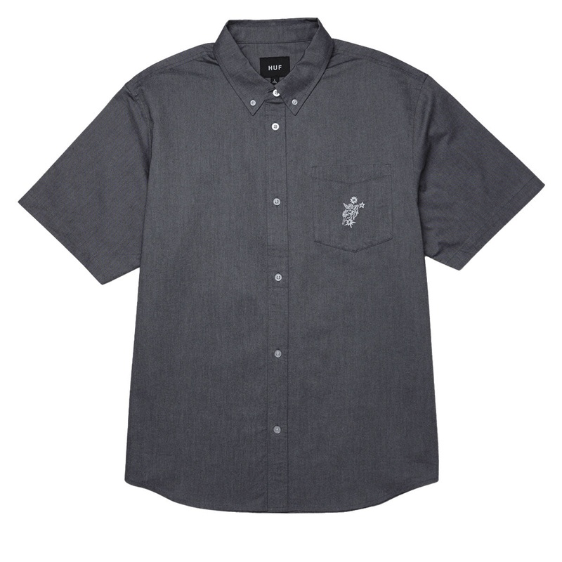 HUF Icarus Oxford Shirt – Washed Black