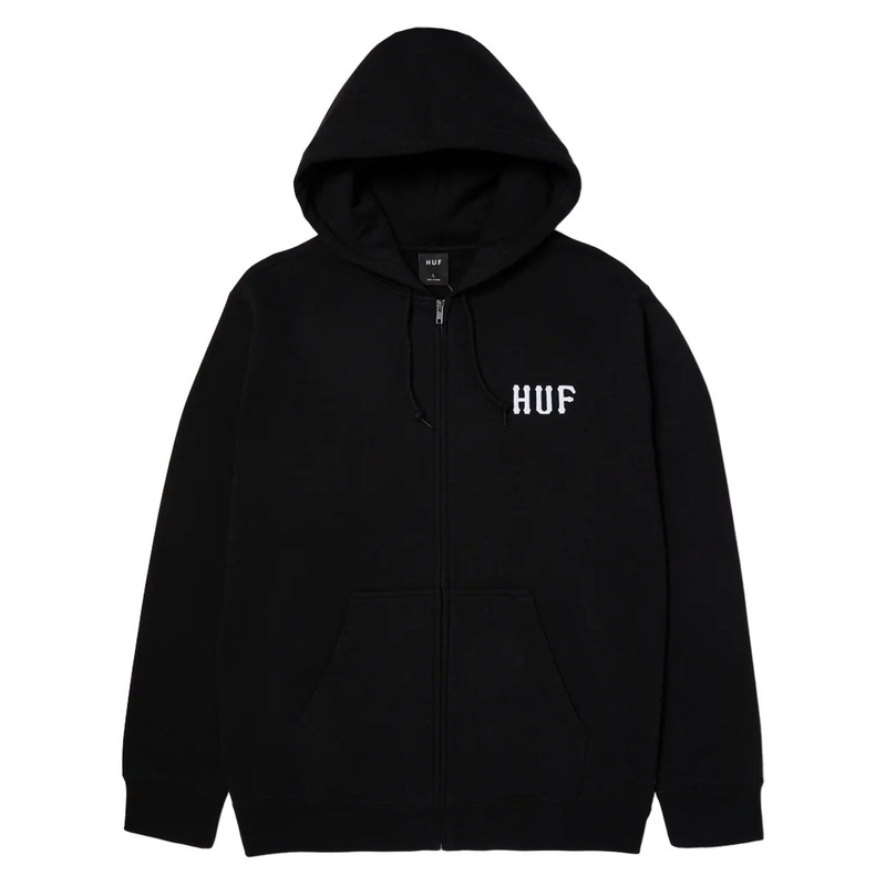 HUF Set Classic Logo Full Zip Hoodie – Black