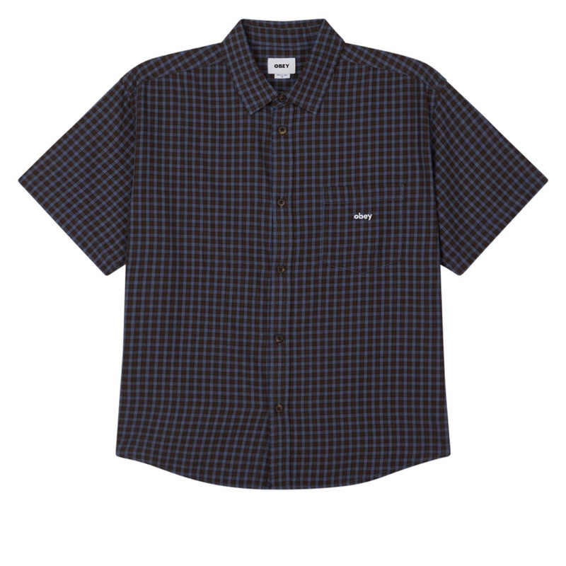 Obey Bigwig Proof Woven Shirt – Dull Blue Multi