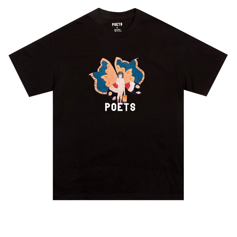 Poets Butterfly Girl Dtg T-Shirt – Black