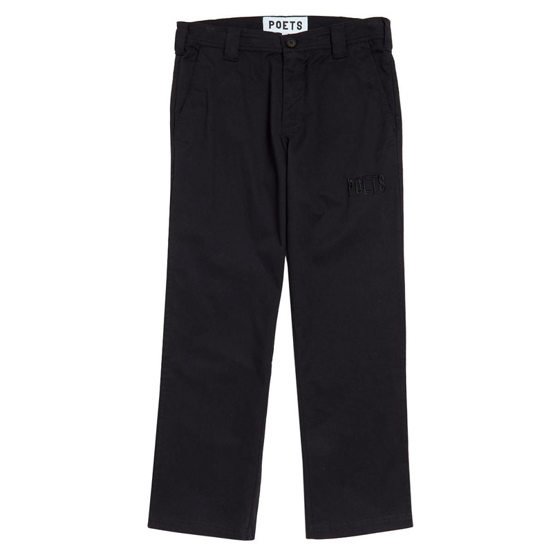 Poets Byrne Relaxed Fit Cotton Pants – Black