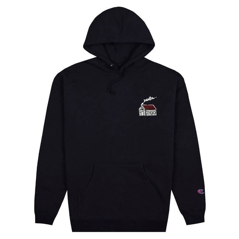 Poets Home Embroidered Champion Hoodie – Black