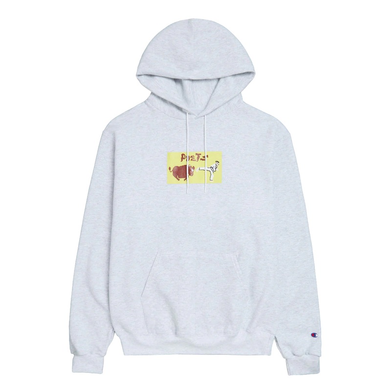 Poets Karate Champ Dtg Champion Hoodie – Heather Grey