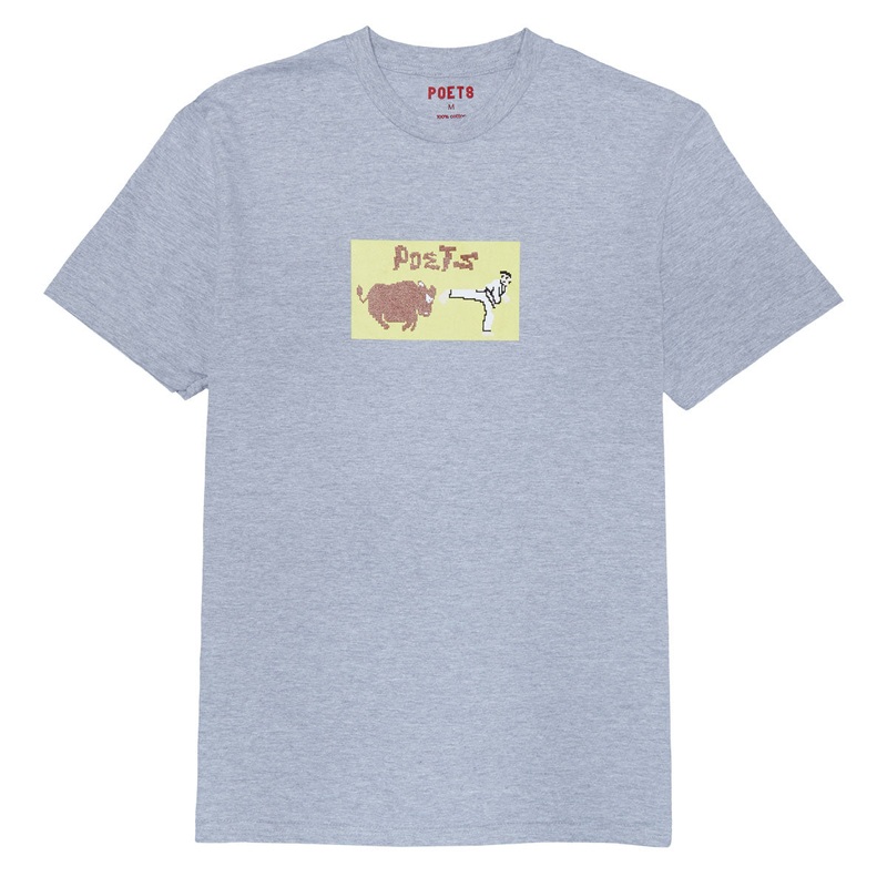 Poets Karate Champ Dtg T-Shirt – Heather Grey