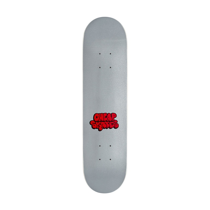 CCS Cheap Skates Tag Glitter Mini Skateboard Deck – White
