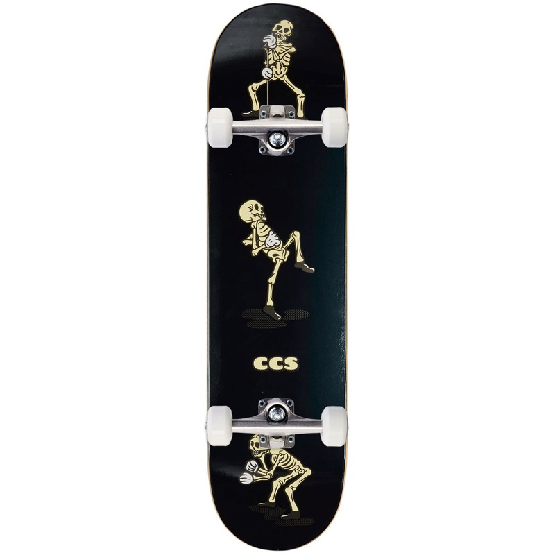 CCS Vine Skeleton Mini Skateboard Complete – Black – 7.25