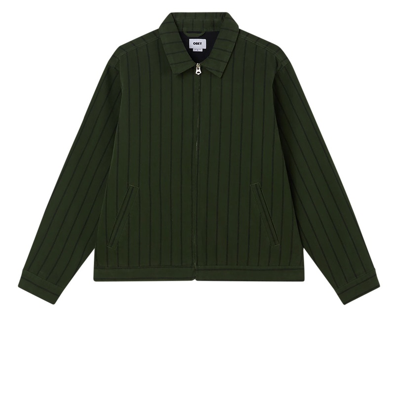 Obey Stripe Zip Up Jacket – Duffle Bag Multi