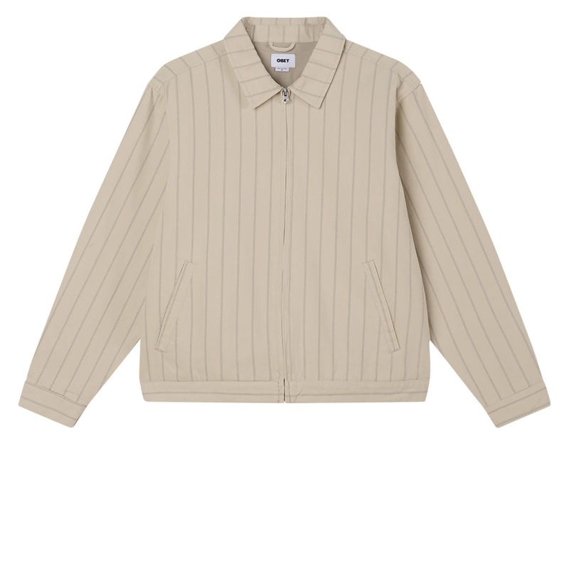 Obey Stripe Zip Up Jacket – Pelican Multi