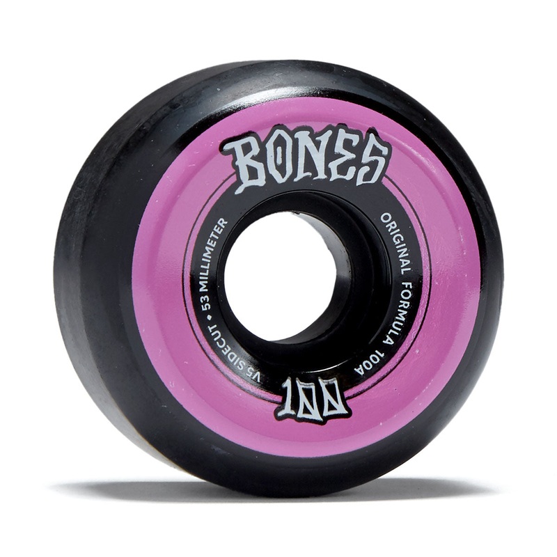 Bones 100s Sidecuts 100a V5 Sidecut Skateboard Wheels – Black – 53mm