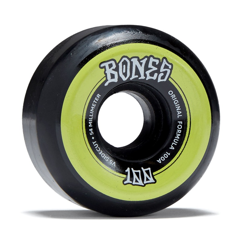 Bones 100s Sidecuts 100a V5 Sidecut Skateboard Wheels – Black – 54mm