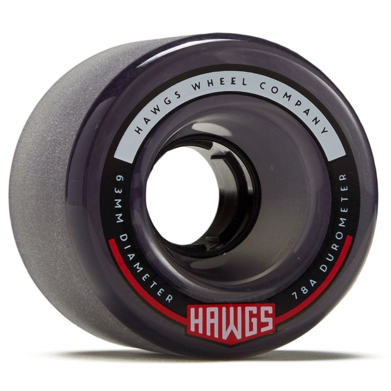 Hawgs Fatty 78a Stone Ground Longboard Wheels – Clear Black – 63mm