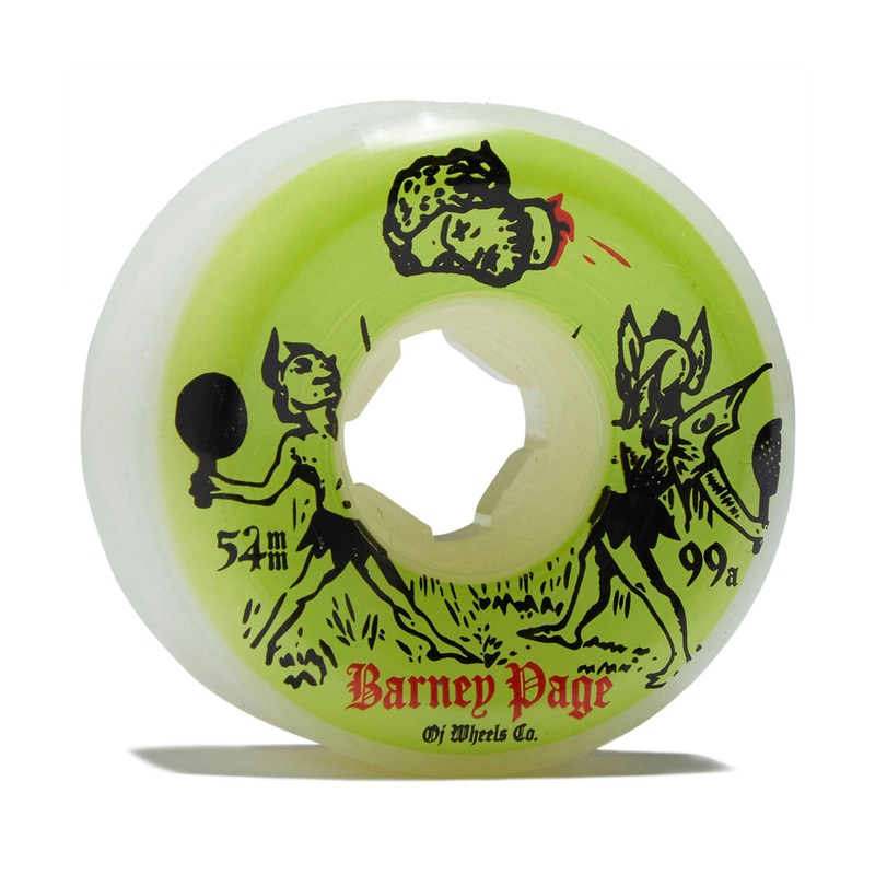 OJ Barney Page Original Hardline 99a Skateboard Wheels – White – 54mm