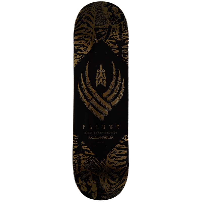 Powell-Peralta Flight Skeleton Skateboard Deck – Gold Foil – 8.63