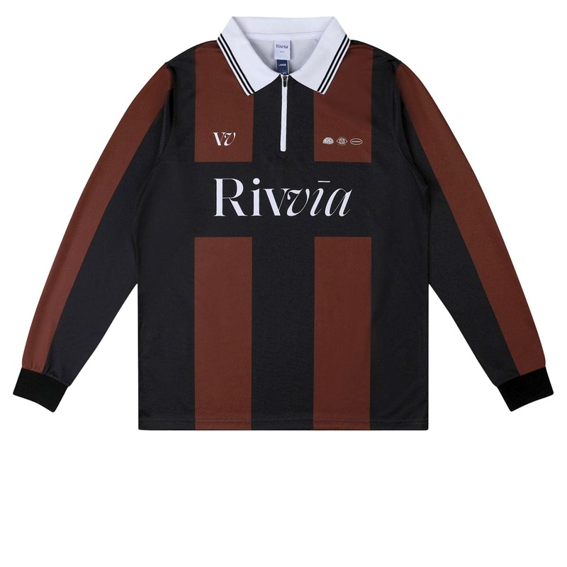 Rivvia Team VV RPL Long Sleeve Polo Shirt – Brown/Black