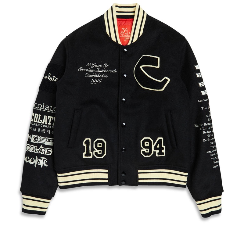 Chocolate Team Varsity Jacket – Black/White