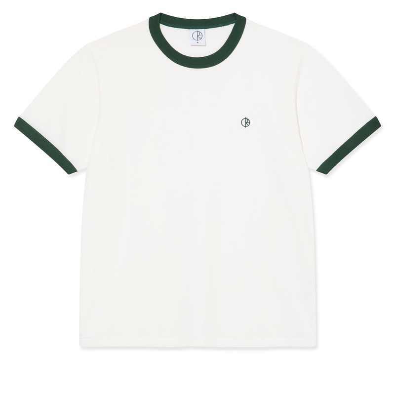 Polar Ringer T-Shirt – Cloud White/Dark Green