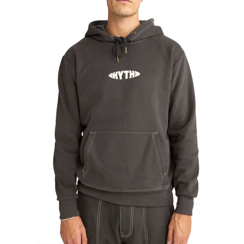 Rhythm Contrast Stitch Hoodie – Charcoal