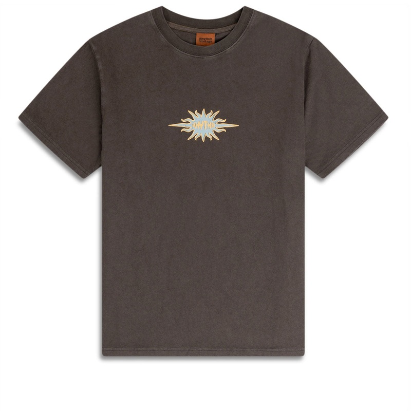 Rhythm Flame Printed Vintage T-Shirt – Black