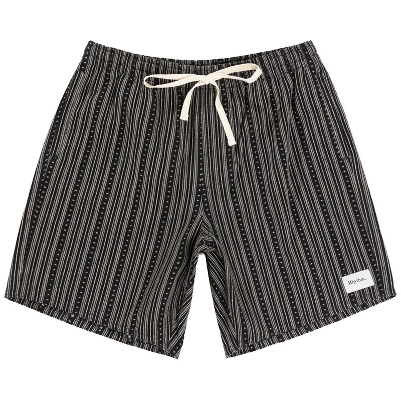 Rhythm Jacquard Linen Jam Shorts – Black